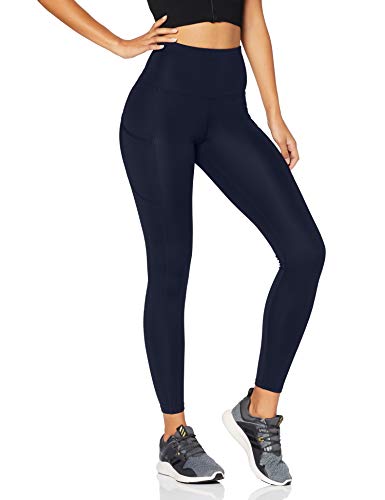 Marca Amazon - AURIQUE Mallas para Correr con Tiro Alto Mujer, Azul (Navy), 36, Label:XS