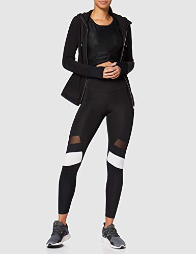 Marca Amazon - AURIQUE Mallas para Correr por el Tobillo de Tiro Alto Mujer, Negro (Black/White), 42, Label:L Marca Amazon - AURIQUE Mallas para Correr por el Tobillo de Tiro Alto Mujer, Negro (Black/White), 42, Label:L