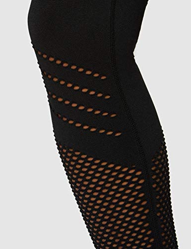 Marca Amazon - AURIQUE Mallas para Correr sin Costuras Mujer, Negro (Black), 42, Label:L