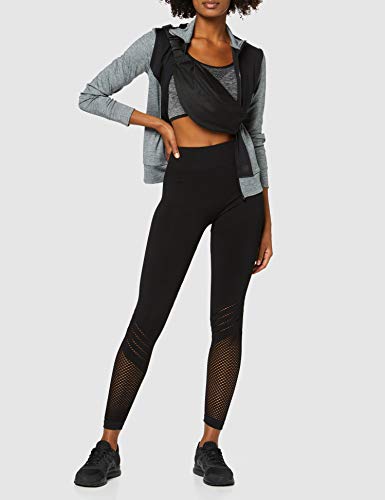 Marca Amazon - AURIQUE Mallas para Correr sin Costuras Mujer, Negro (Black), 42, Label:L