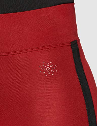 Marca Amazon - AURIQUE Shorts de Deporte con Banda Lateral Mujer, Rojo (Red Dhalia), 38, Label:S