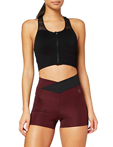 Marca Amazon - AURIQUE Shorts de Deporte Mujer, Negro (Puerto/Negro), 38, Label:S