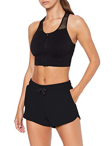 Marca Amazon - AURIQUE Shorts para el Gimnasio Mujer, Negro (Black), 42, Label:L