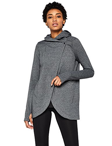 Marca Amazon - AURIQUE Sudadera Cruzada con Capucha Mujer, Gris (Dark Grey), 38, Label:S