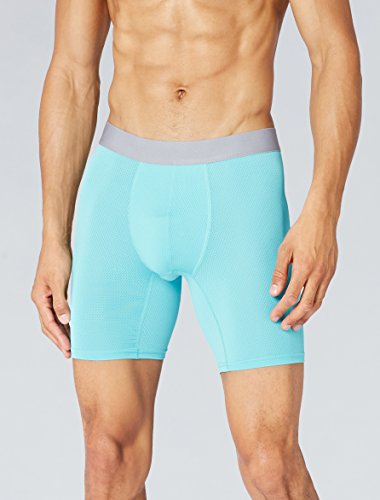 Marca Amazon - find. Bóxer Largos de Deporte para Hombre, Pack de 2, Azul (Turquoise/Worker Blue), M, Label: M Marca Amazon - find. Bóxer Largos de Deporte para Hombre, Pack de 2, Azul (Turquoise/Worker Blue), M, Label: M