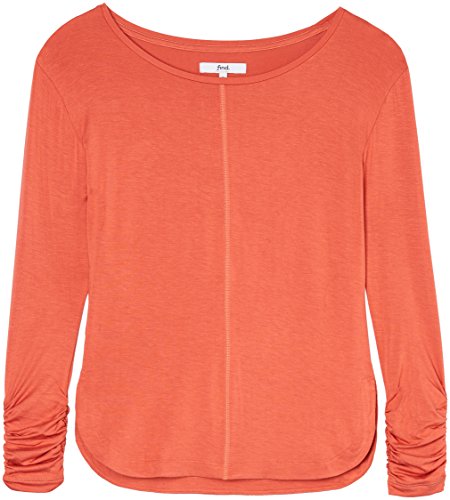 Marca Amazon - find. Camiseta de Manga Larga y Cuello Redondo Mujer, Naranja (Rust), 40, Label: M