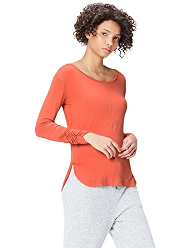 Marca Amazon - find. Camiseta de Manga Larga y Cuello Redondo Mujer, Naranja (Rust), 40, Label: M