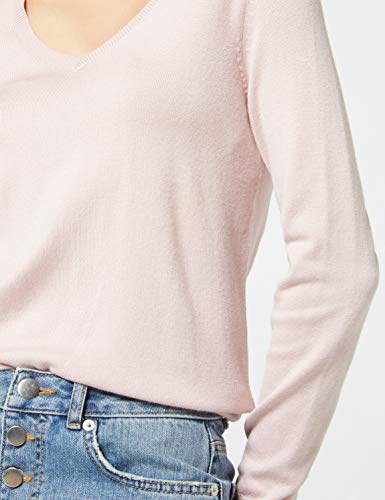 Marca Amazon - find. Jersey con Cuello en Pico Mujer, Rosa (Blush Pink), 38, Label: S