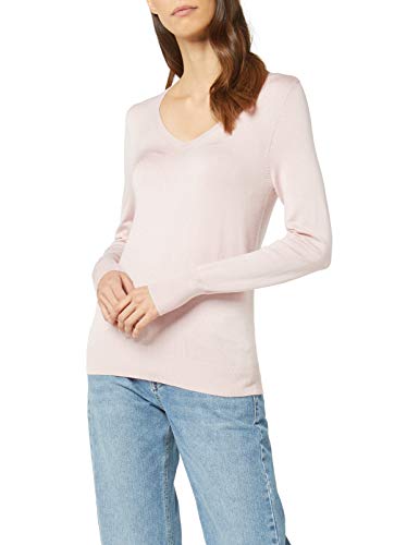 Marca Amazon - find. Jersey con Cuello en Pico Mujer, Rosa (Blush Pink), 38, Label: S