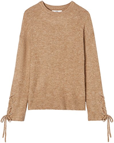 Marca Amazon - find. Jersey con Detalle en la Manga para Mujer, Marrón (Camel), 40, Label: M