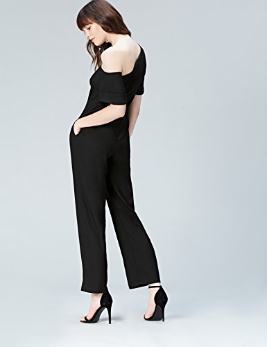 Marca Amazon - find. Mono Asimétrico para Mujer, Negro (Black Beauty 19-3911), 40, Label: M Marca Amazon - find. Mono Asimétrico para Mujer, Negro (Black Beauty 19-3911), 40, Label: M
