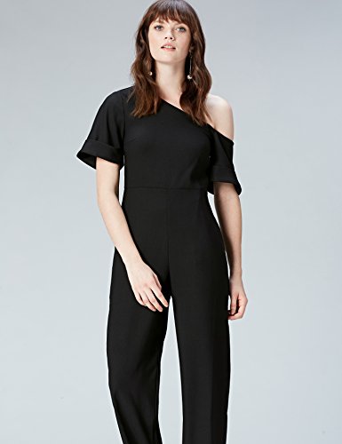 Marca Amazon - find. Mono Asimétrico para Mujer, Negro (Black Beauty 19-3911), 40, Label: M Marca Amazon - find. Mono Asimétrico para Mujer, Negro (Black Beauty 19-3911), 40, Label: M