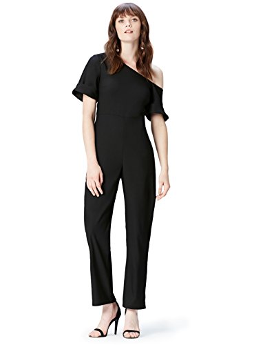 Marca Amazon - find. Mono Asimétrico para Mujer, Negro (Black Beauty 19-3911), 40, Label: M Marca Amazon - find. Mono Asimétrico para Mujer, Negro (Black Beauty 19-3911), 40, Label: M