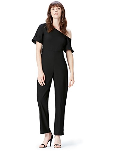 Marca Amazon - find. Mono Asimétrico para Mujer, Negro (Black Beauty 19-3911), 40, Label: M