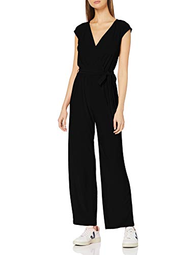 Marca Amazon - find. Mono Fluido de Manga Corta para Mujer, Negro (Black), 38, Label: S Marca Amazon - find. Mono Fluido de Manga Corta para Mujer, Negro (Black), 38, Label: S