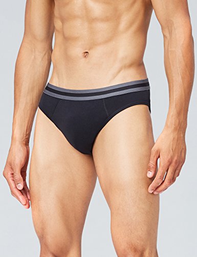 Marca Amazon - find. Slip para Hombre Y-Front, Pack de 5, Negro (Black X5), M, Label: M Marca Amazon - find. Slip para Hombre Y-Front, Pack de 5, Negro (Black X5), M, Label: M