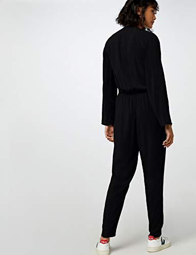 Marca Amazon - find. Soft Tie Waist Mono Mujer, Negro (Black), 36, Label: XS Marca Amazon - find. Soft Tie Waist Mono Mujer, Negro (Black), 36, Label: XS