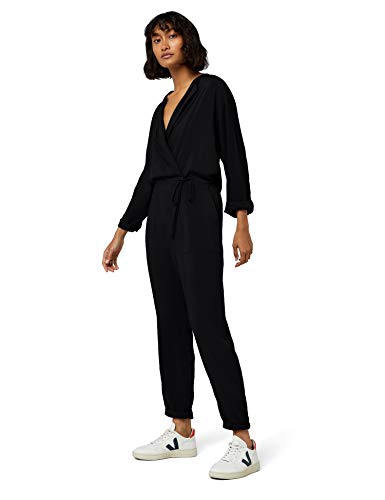 Marca Amazon - find. Soft Tie Waist Mono Mujer, Negro (Black), 36, Label: XS Marca Amazon - find. Soft Tie Waist Mono Mujer, Negro (Black), 36, Label: XS