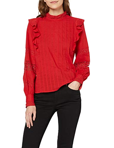 Marca Amazon - find. Top de Encaje Mujer, Rojo (Poppy Red), 44, Label: XL