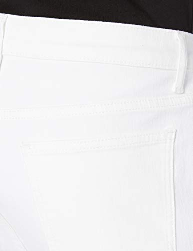 Marca Amazon - find. Vaqueros Ceñidos con Bajo Elástico Hombre, Blanco (White), 34W / 32L, Label: 34W / 32L