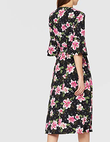 Marca Amazon - find. Vestido Cruzado de Flores Mujer, Multicolor (Pink Floral), 36, Label: XS