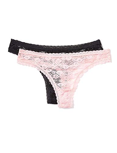Marca Amazon - Iris & Lilly Belk034m2 - Thong Mujer, Multicolor (Pink/Black), S, Label: S Marca Amazon - Iris & Lilly Belk034m2 - Thong Mujer, Multicolor (Pink/Black), S, Label: S
