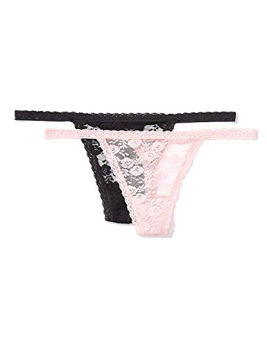 Marca Amazon - Iris & Lilly Belk037m2 - Thong Mujer, Multicolor (Pink/Black), S, Label: S