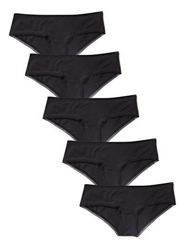Marca Amazon - IRIS & LILLY Braguita de Algodón Mujer, Pack de 5, Negro (Black), S, Label: S Marca Amazon - IRIS & LILLY Braguita de Algodón Mujer, Pack de 5, Negro (Black), S, Label: S
