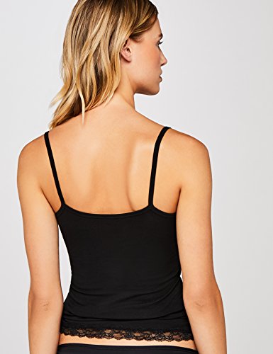 Marca Amazon - IRIS & LILLY Camiseta de Tirantes con Encaje Body Natural para Mujer, Pack de 2, Multicolor (White/Black), S, Label: S Marca Amazon - IRIS & LILLY Camiseta de Tirantes con Encaje Body Natural para Mujer, Pack de 2, Multicolor (White/Black), S, Label: S