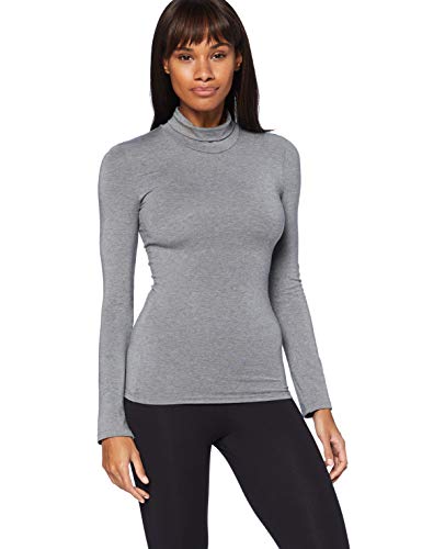 Marca Amazon - Iris & Lilly Camiseta térmica Mujer, Gris (Grey Melange), S, Label: S