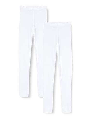 Marca Amazon - IRIS & LILLY Leggins Interiores Mujer, Pack de 2, Blanco (White), M, Label: M