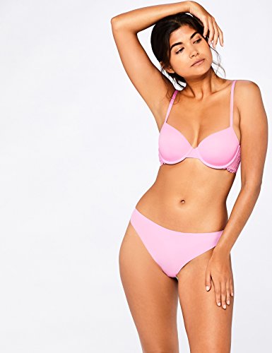Marca Amazon - IRIS & LILLY Sujetador con Aros y Copa Preformada con Encaje Mujer, Rosa (Begonia Pink/sand Dollar), 90C, Label: 34C Marca Amazon - IRIS & LILLY Sujetador con Aros y Copa Preformada con Encaje Mujer, Rosa (Begonia Pink/sand Dollar), 90C, Label: 34C