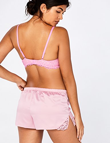 Marca Amazon - IRIS & LILLY Sujetador con Aros y Copa Preformada con Encaje Mujer, Rosa (Begonia Pink/sand Dollar), 90C, Label: 34C Marca Amazon - IRIS & LILLY Sujetador con Aros y Copa Preformada con Encaje Mujer, Rosa (Begonia Pink/sand Dollar), 90C, Label: 34C