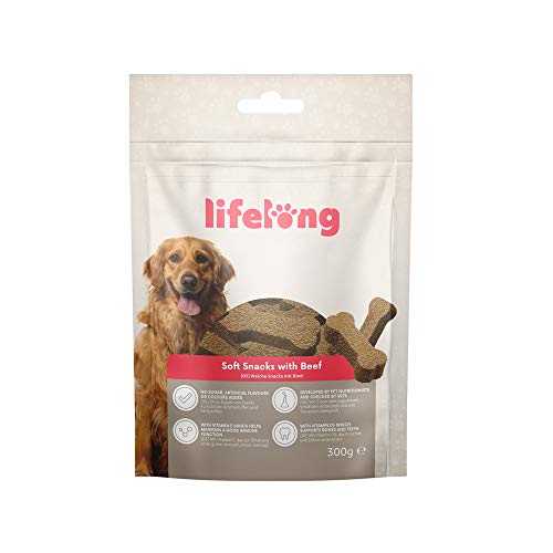 Marca Amazon - Lifelong - Treats para perros, ricos en proteínas, con cordero, pato, pavo y vacuno (4 packs x 300gr) Marca Amazon - Lifelong - Treats para perros, ricos en proteínas, con cordero, pato, pavo y vacuno (4 packs x 300gr)