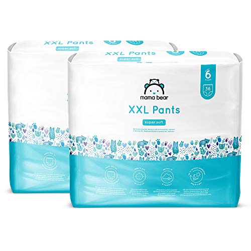 Marca Amazon- Mama Bear Pañal de aprendizaje XXL- Talla 6 (18-30kg), 72 pañales (2x36)