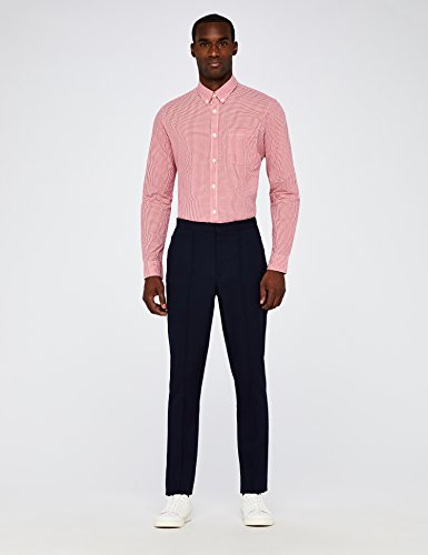 Marca Amazon - MERAKI Camisa Manga Larga de Algodón Entallada Hombre, Rojo (Red), XXL, Label: XXL Marca Amazon - MERAKI Camisa Manga Larga de Algodón Entallada Hombre, Rojo (Red), XXL, Label: XXL