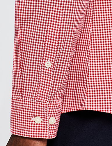 Marca Amazon - MERAKI Camisa Manga Larga de Algodón Entallada Hombre, Rojo (Red), XXL, Label: XXL Marca Amazon - MERAKI Camisa Manga Larga de Algodón Entallada Hombre, Rojo (Red), XXL, Label: XXL