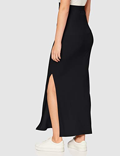 Marca Amazon - MERAKI Falda Maxi Slim Fit Mujer, Negro (Black), 36, Label: XS