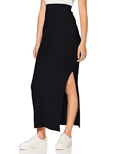 Marca Amazon - MERAKI Falda Maxi Slim Fit Mujer, Negro (Black), 36, Label: XS