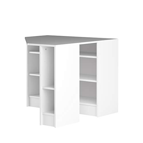 Marca Amazon - Movian Cabriel - Escritorio esquinero, 94 x 94 x 74.1 cm (largo x ancho x alto), blanco