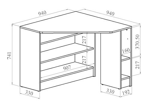 Marca Amazon - Movian Cabriel - Escritorio esquinero, 94 x 94 x 74.1 cm (largo x ancho x alto), blanco