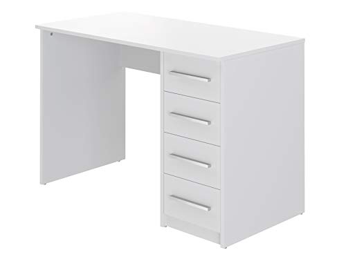 Marca Amazon - Movian Idro Modern - Escritorio con 4 cajones, 56 x 110 x 73 cm (blanco) Marca Amazon - Movian Idro Modern - Escritorio con 4 cajones, 56 x 110 x 73 cm (blanco)