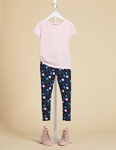 Marca Amazon - RED WAGON Leggings Niñas, Pack de 2, Multicolor (Navy Blue Heaven 19-3831 Tcx 17-4023 Tcx), 116, Label:6 Years