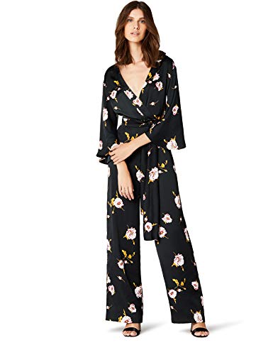 Marca Amazon - TRUTH & FABLE Mono de Noche con Manga Corta Mujer, Negro (Black Black), 34, Label: XXS Marca Amazon - TRUTH & FABLE Mono de Noche con Manga Corta Mujer, Negro (Black Black), 34, Label: XXS