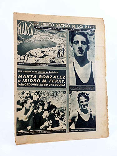 MARCA, SUPLEMENTO GRÁFICO DE LOS MARTES Nº 38. 17 De Agosto De 1943. Atletismo. Marca MARCA, SUPLEMENTO GRÁFICO DE LOS MARTES Nº 38. 17 De Agosto De 1943. Atletismo. Marca