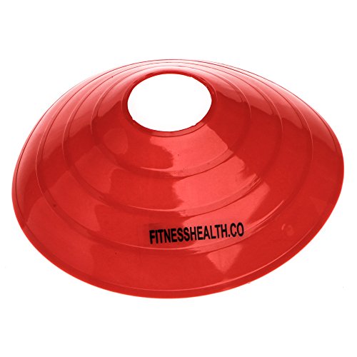 Marcador FH tipo cono de platillo | Para fútbol, rugby, hockey, entrenamiento de equipo, ejercicios de agilidad, FH-SPEED-CONE-25, Red, Yellow, Blue, White, Orange, Cones 10 - 2 each colour