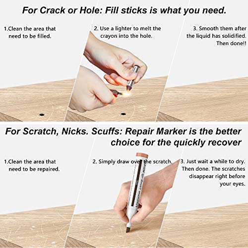Marcadores Madera Para Muebles, 17pcs Rotuladores Reparadores para Mobiliario, Reparación de Muebles Pintura y Rayado Reparadores Retoques para Manchas,Rasguños,Piso de madera,Oficina,Cama,Mesa Marcadores Madera Para Muebles, 17pcs Rotuladores Reparadores para Mobiliario, Reparación de Muebles Pintura y Rayado Reparadores Retoques para Manchas,Rasguños,Piso de madera,Oficina,Cama,Mesa