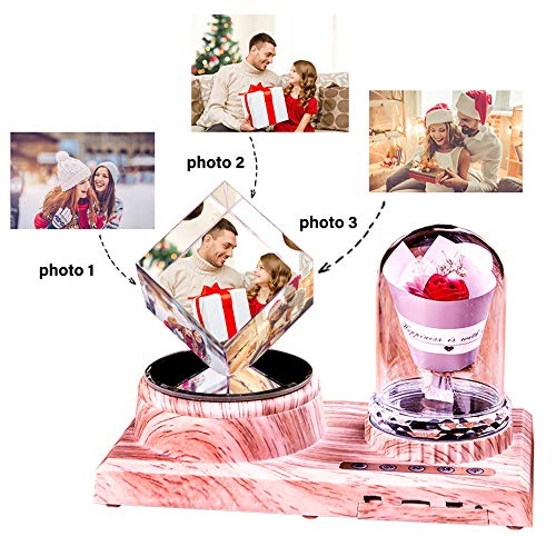 Marco de fotos personalizado Cubo de Rubik giratorio 3D Marcos múltiples personalizados Marco de fotos de boda DIY Decoración del hogar casado Familia Amor Amigos