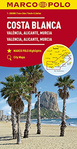 MARCO POLO Karte Costa Blanca, Valencia, Alicante, Castellón, Murcia 1:200 000: Wegenkaart 1:200 000