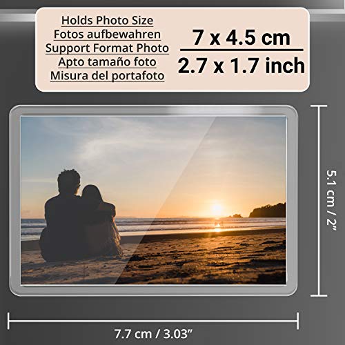Marcos de Fotos en Blanco con Imán para Refrigerador (Paquete de 20) - 7 x 4,5cm Inserto Para Foto de Tamaño - Marcos Acrílico Transparente para Fotos Familiares y Diversión Niños Marcos de Fotos en Blanco con Imán para Refrigerador (Paquete de 20) - 7 x 4,5cm Inserto Para Foto de Tamaño - Marcos Acrílico Transparente para Fotos Familiares y Diversión Niños
